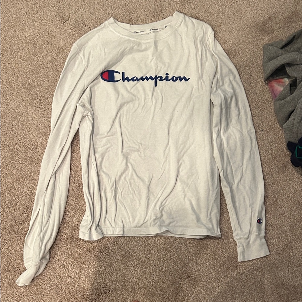 Champion White Long Sleeve Tee